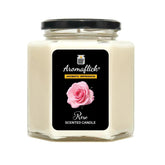 Rose Scented Candle in Hexagonal Jar